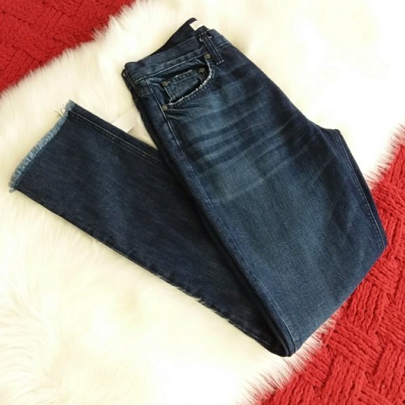 Joie Jeans Size 26 Blue Josie Straight Leg Raw Hem - Picture 8 of 10